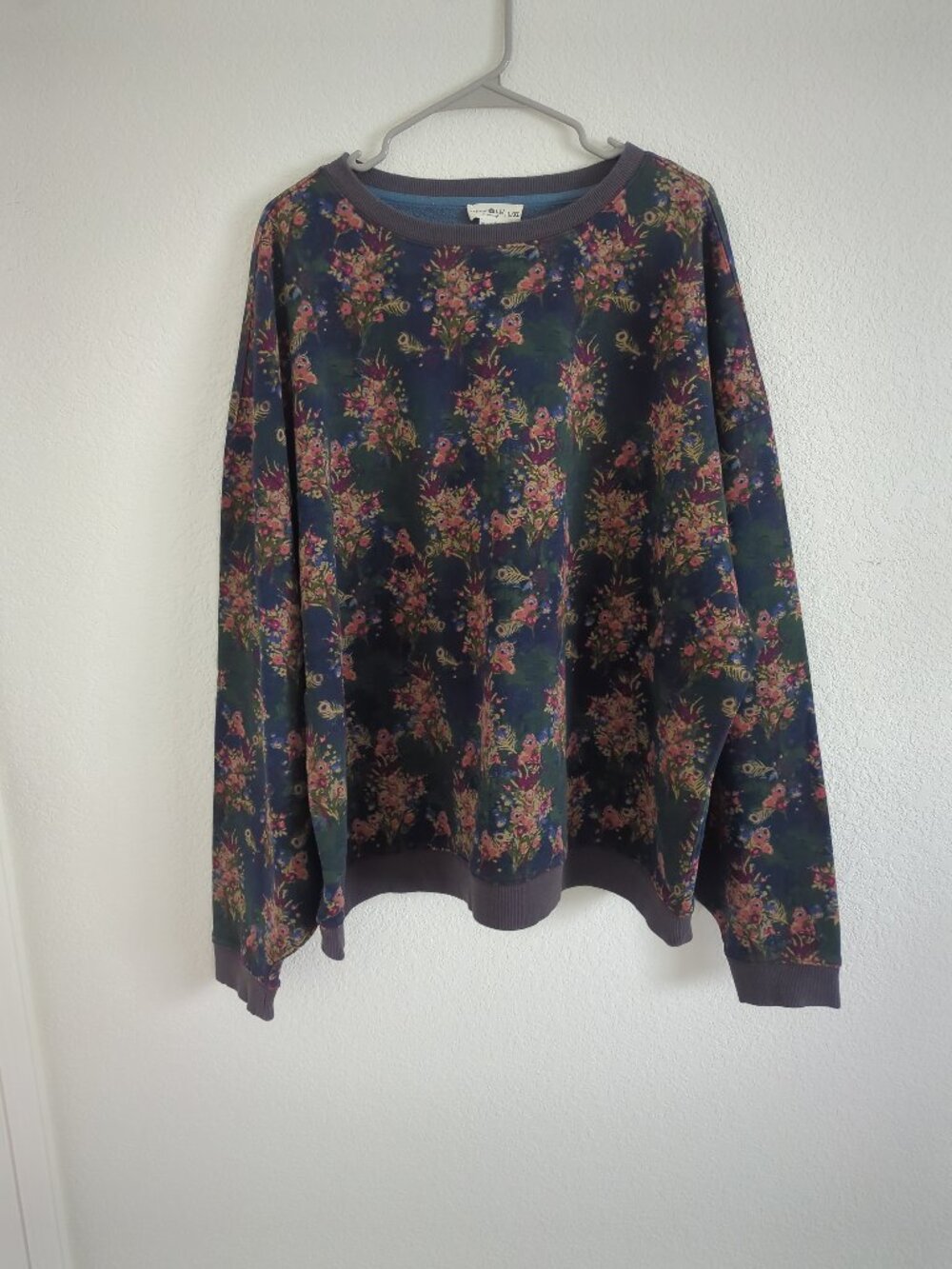 Natural Life Oversized Floral French Terry Sweatshirt L/XL